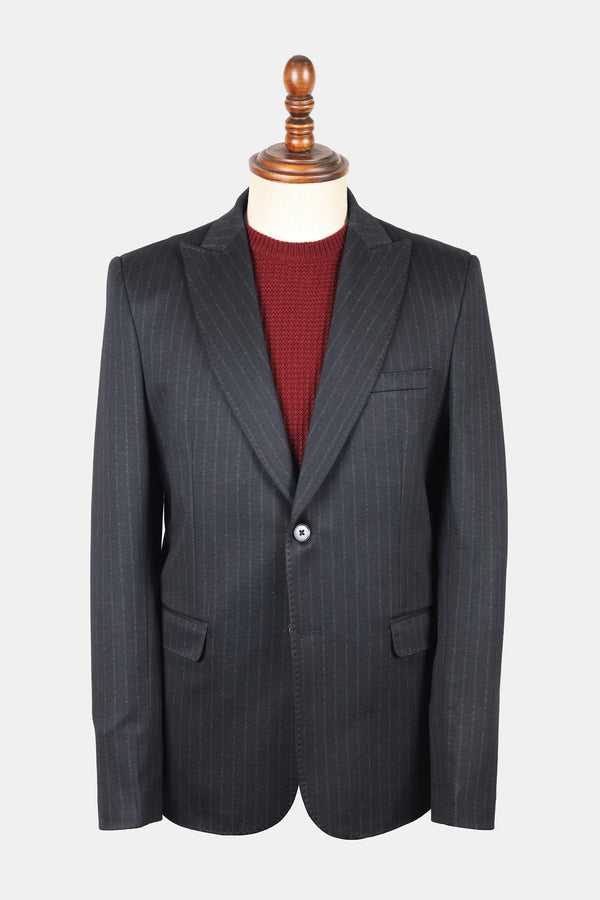 Charcoal Stripe Formal Coat
