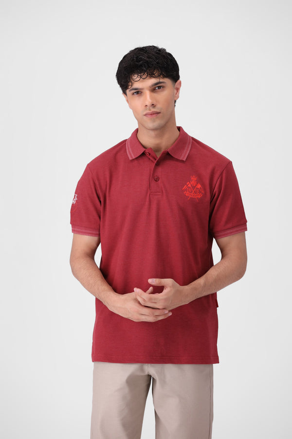 Deep Carmine Color Polo Shirt