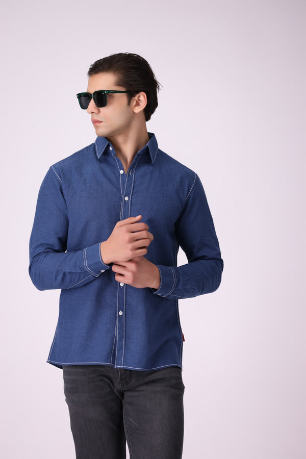 PlainBlue Regular-Fit Shirt