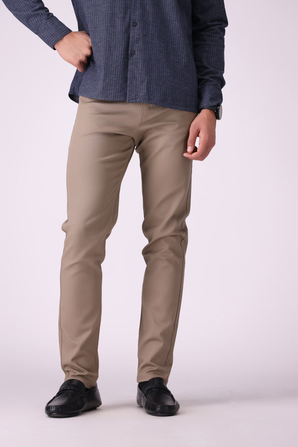 Light Brown Tapperd Fit Pants