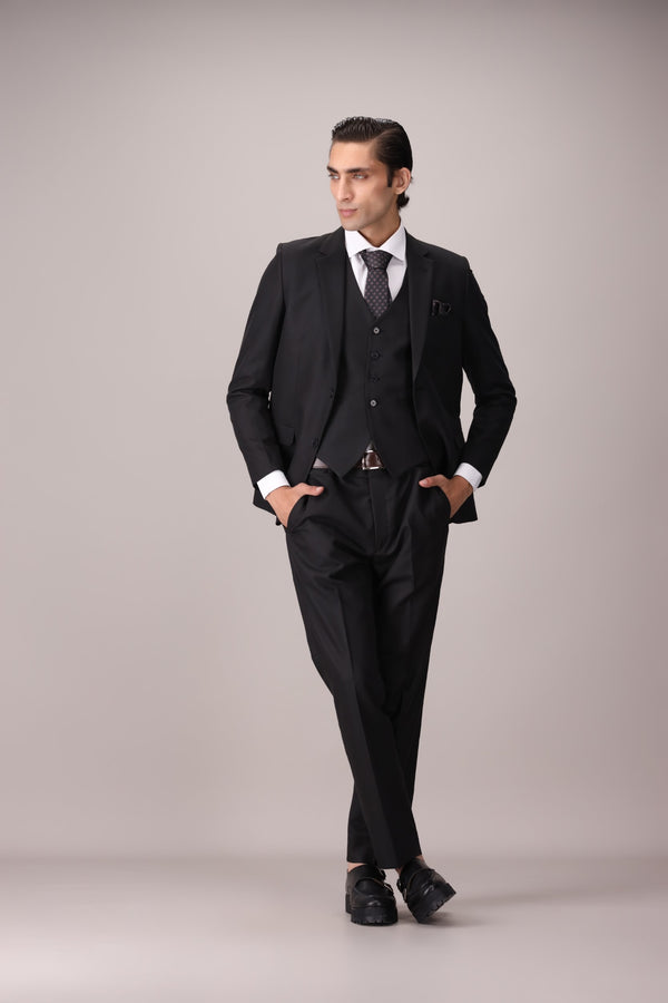 3 Piece Checkered Slim Fit Suit