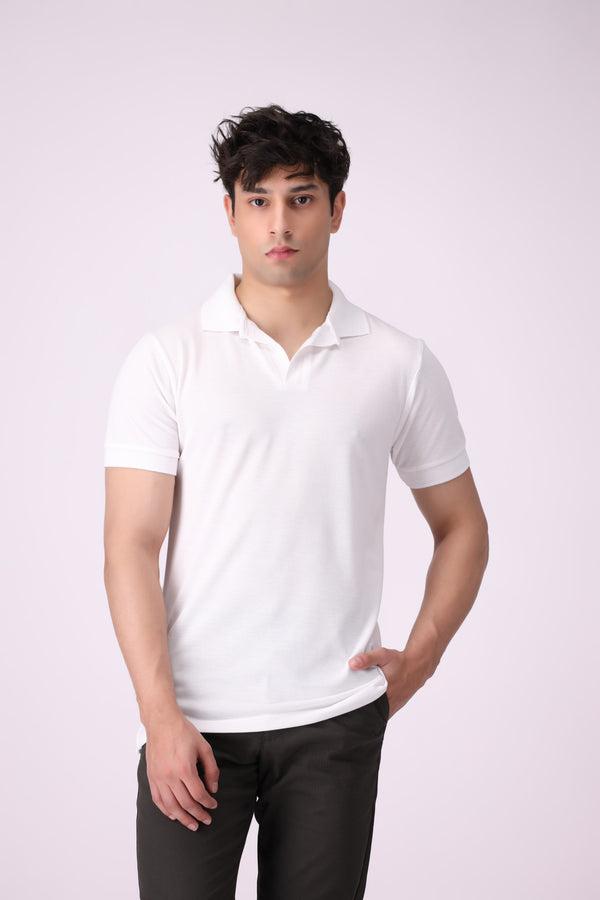 Jhonny Collar White Polo Shirt