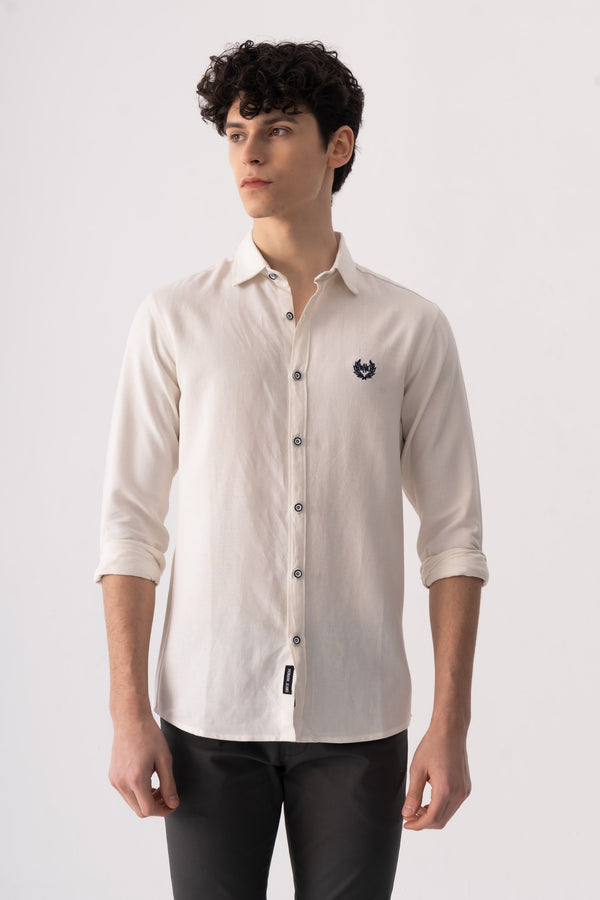 SOLID SLIM FIT WOVEN SHIRT