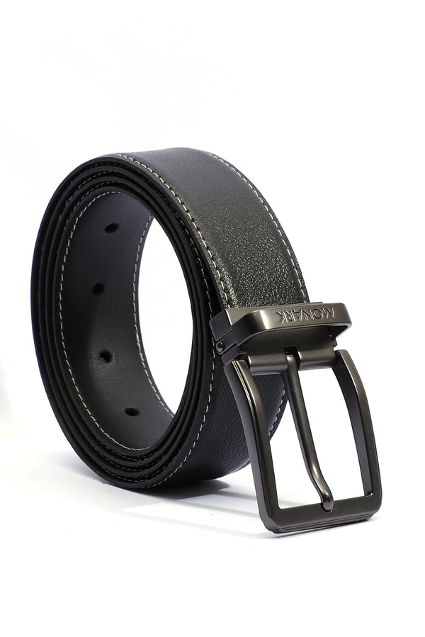 LEATHER BELT WITH MATT BUCKLE