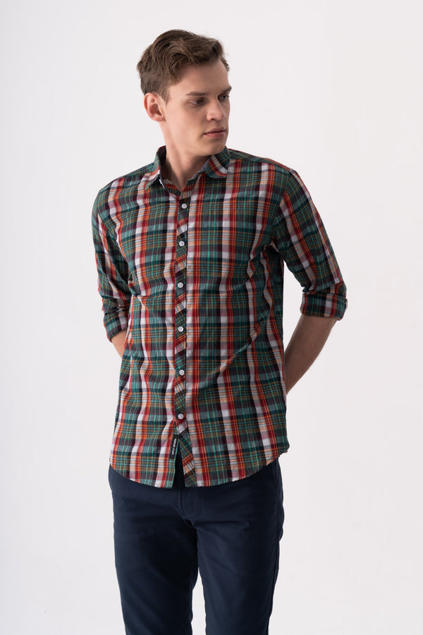 CHECKERED CASUAL WOVEN SHIRT