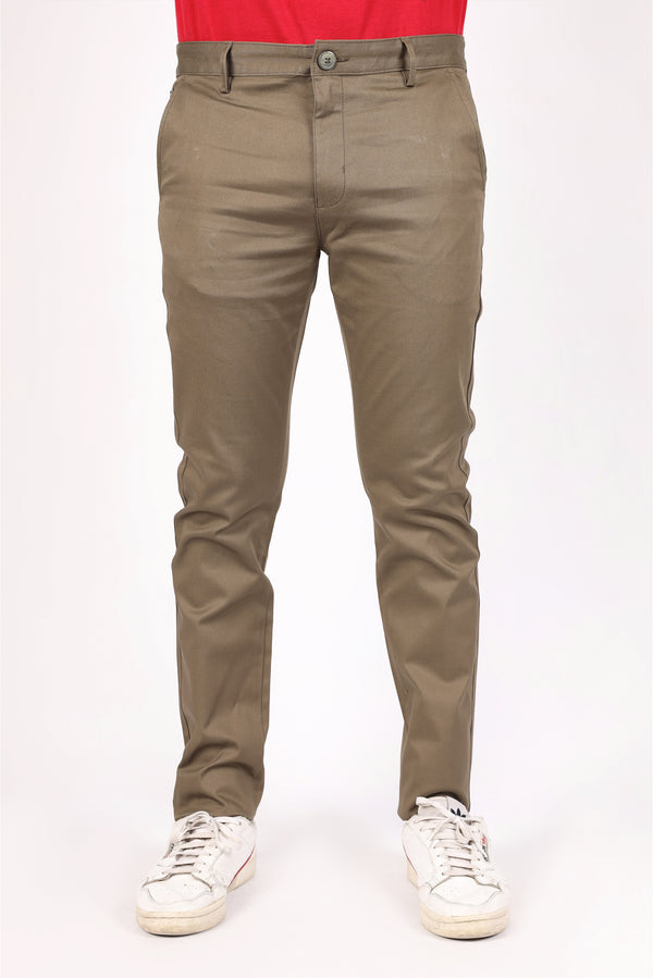 SAND BROWN SLIM FIT PANTS