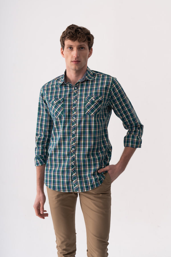 CHECKERED CASUAL WOVEN SHIRT