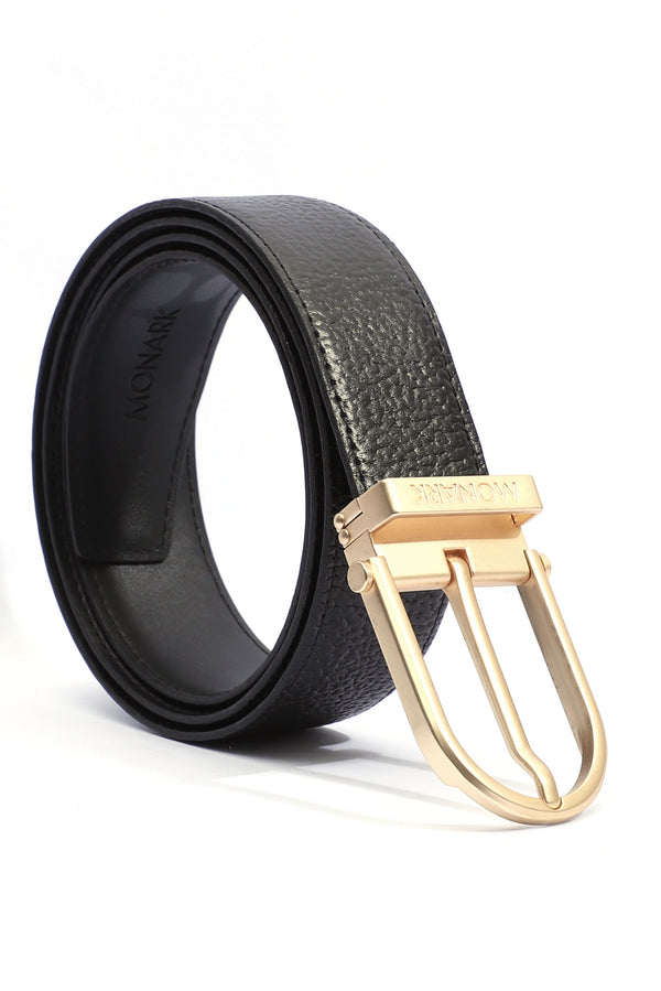 GOLDEN / BLACK LEATHER BELT